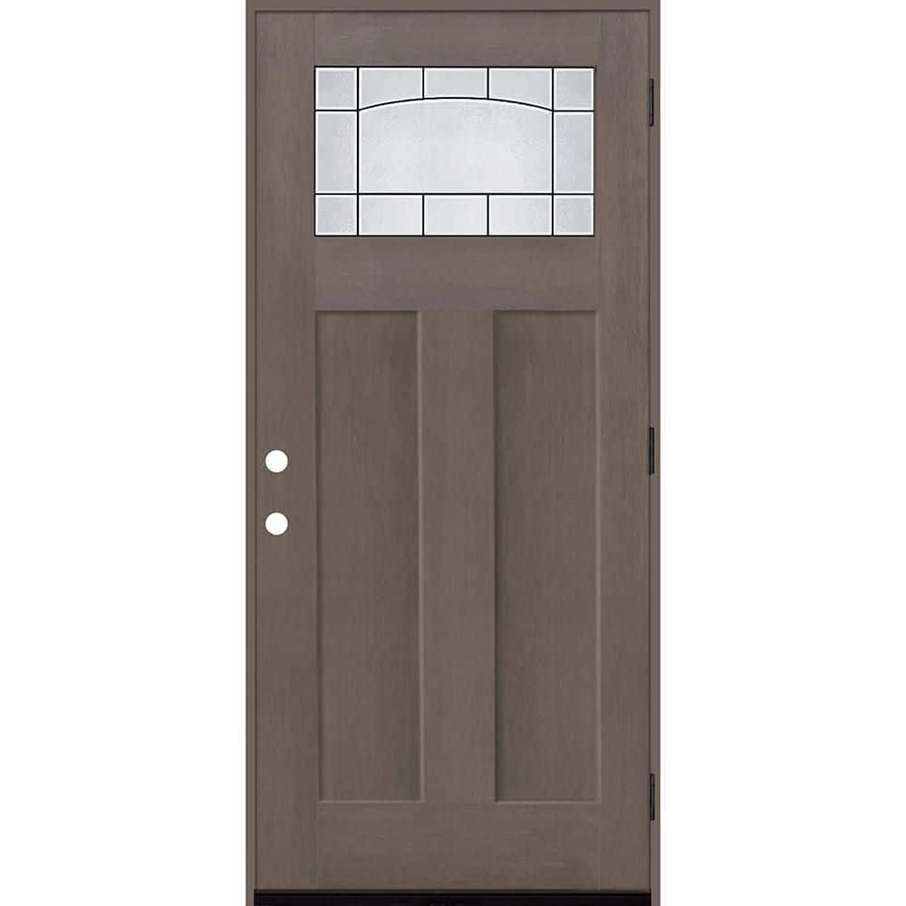 Regency 36 in. x 80 in. 1/4 TopL Empire Deco Glass LHOS Ashwood Fiberglass Prehung Front Door with 6-9/16 Jamb price history on PriceWatchPro
