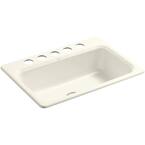 KOHLER Bakersfield Undermount Cast Iron 31 in. 5-Hole Single Bowl ...