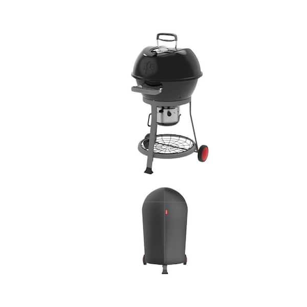 30 in. Black Kettle Charcoal Grill (380 sq. in.) and Heavy Duty Cover Combo