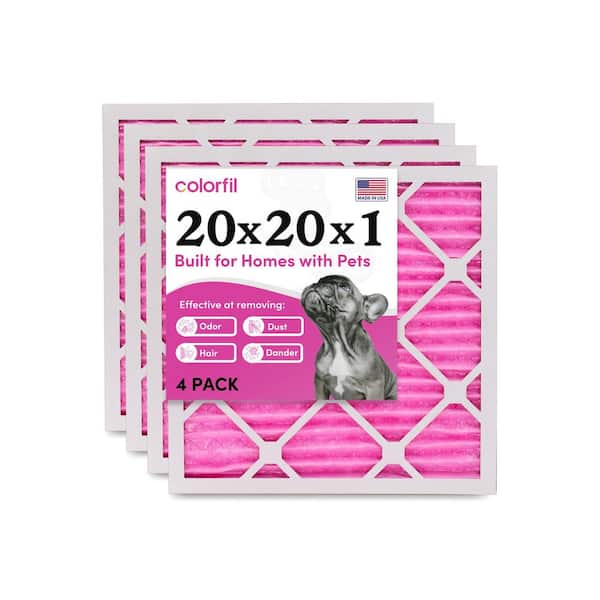 COLORFIL 20 in. x 20 in. x 1 in. Odor Removal and Color Changing Pleated Furnace Air Filter, MERV 8 (4-Pack)