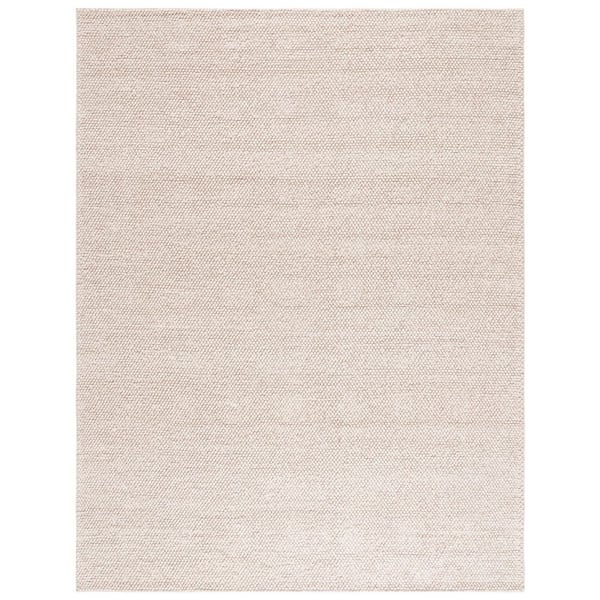 Natura 9 ft. x 12 ft. Beige/Ivory Textured Solid Area Rug