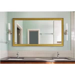 Oversized Rectangle Gold Metallic Classic Mirror (62.5 in. H x 33.5 in. W)
