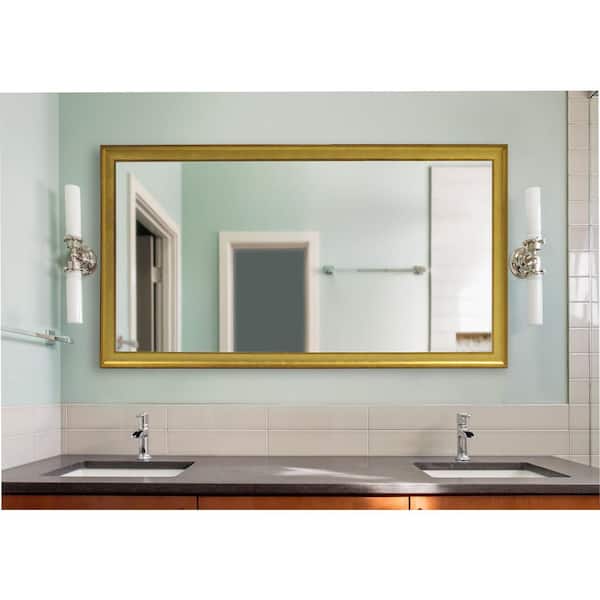Unbranded Oversized Rectangle Gold Metallic Classic Mirror (62.5 in. H x 33.5 in. W)
