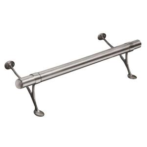 4 ft. Satin Brushed Solid Stainless Steel Bar Foot Rail Kit