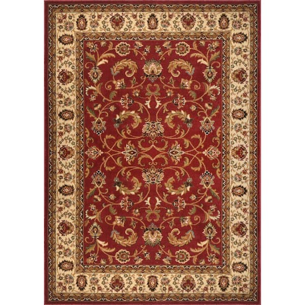 Home Dynamix Royalty Red Ivory 8 Ft X, 4×6 Rug Pad