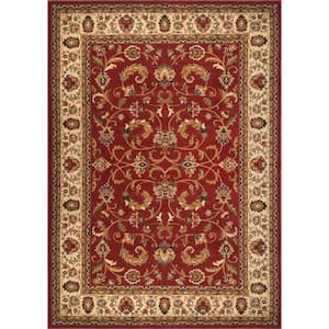 Royalty Red/Ivory 8 ft. x 10 ft. Indoor Area Rug
