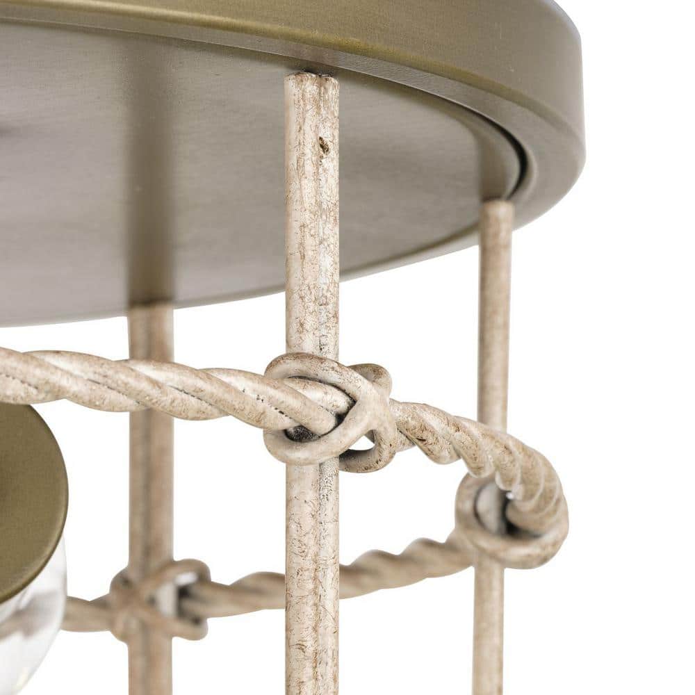 Aged Brass 13'' Indoor/Outdoor Drum Flush Mount Light