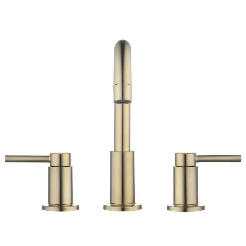Matte Gold Widespread Double-Handle High-Arc Bathroom Faucet
