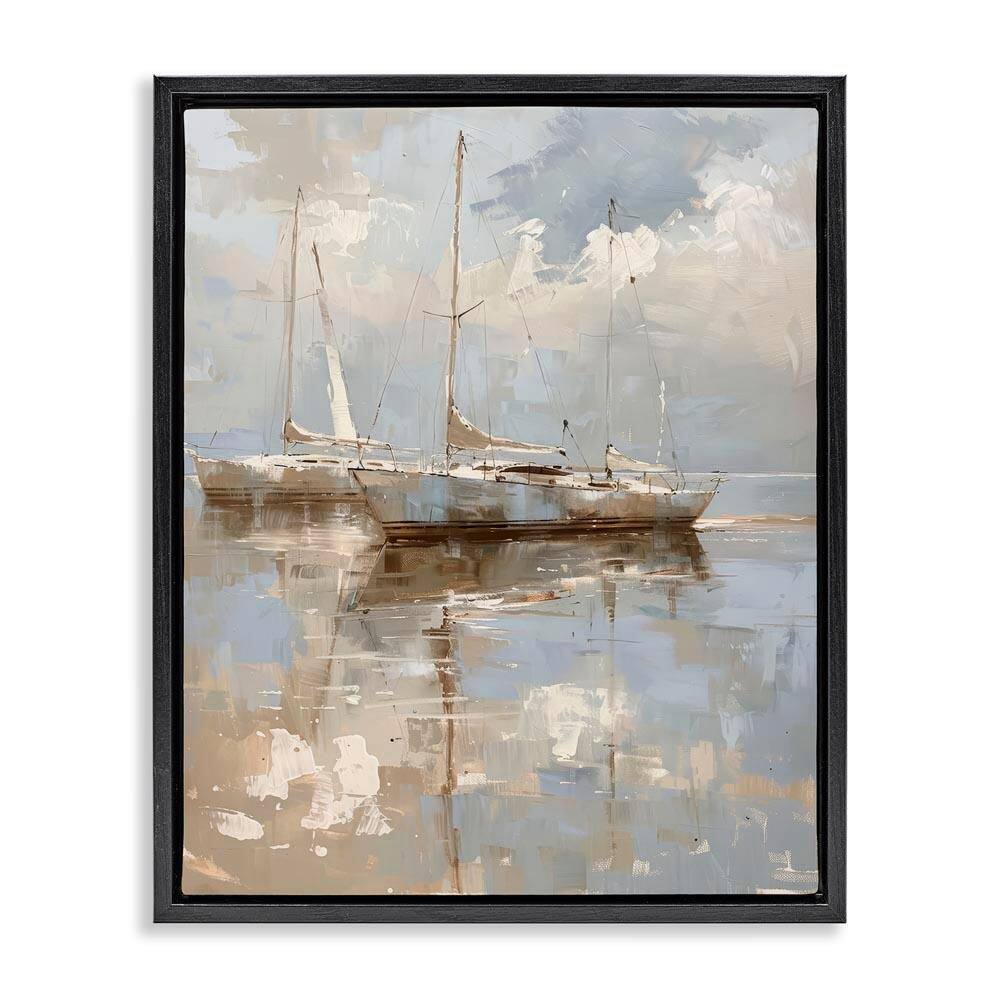 Race Day Sailboats by Petal Prints Design Black Floater Frame Typography Graphic Art Print 31 in. x 25 in. price history on PriceWatchPro