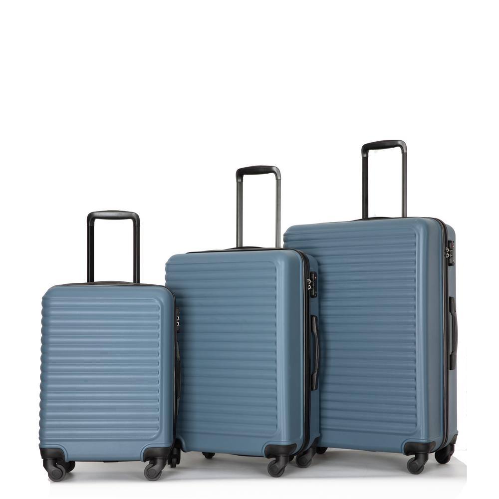 Blue 3-Piece Hardshell Spinner Luggage Set with TSA Locks