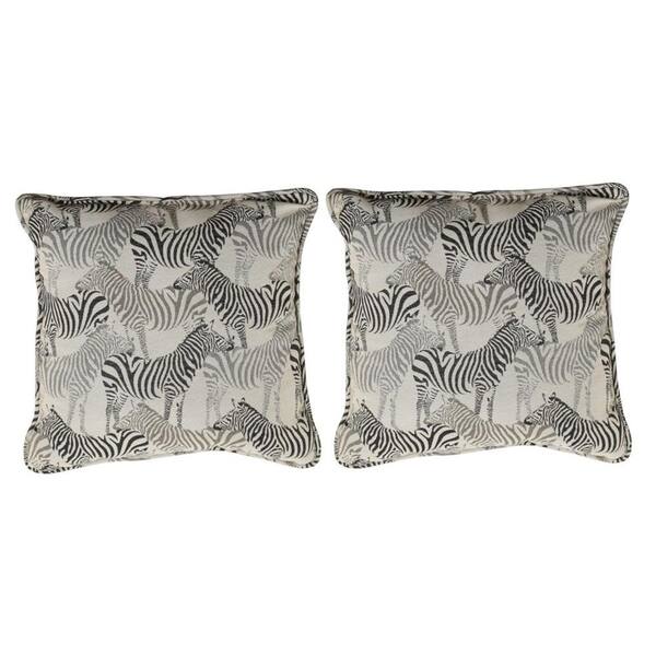 Unbranded Stanton Zebra Outdoor Square Throw Pillow (2-Pack)