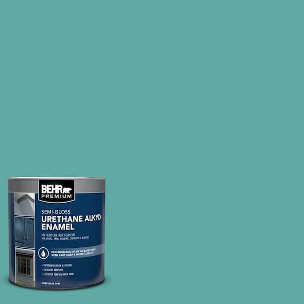 1 qt. #500D-5 Teal Zeal Semi-Gloss Enamel Urethane Alkyd Interior/Exterior Paint