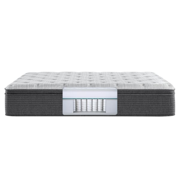 Beautyrest Silver BRS900 14.75 in. Full Plush Pillow Top Mattress with 6 in. Box Spring 700810108 9830 The Home Depot