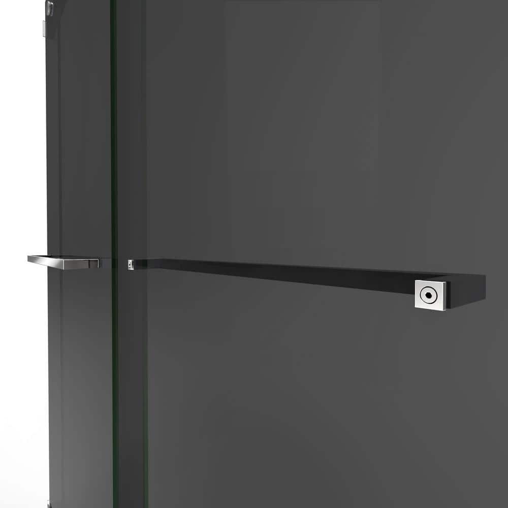 Smoke Gray Frameless Glass Bypass Shower Door with Chrome Finish