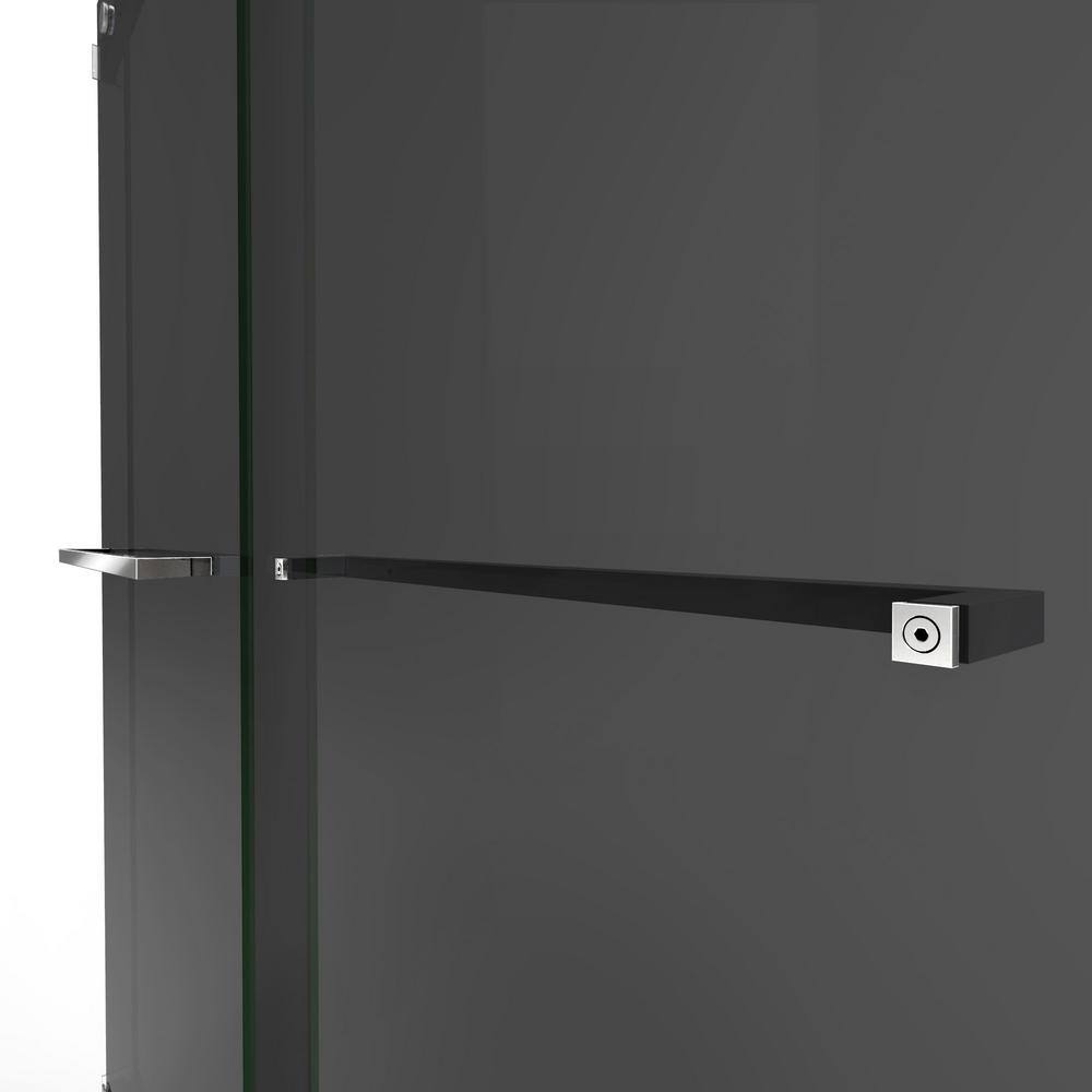 Smoke Gray Frameless Glass Bypass Shower Door with Chrome Finish