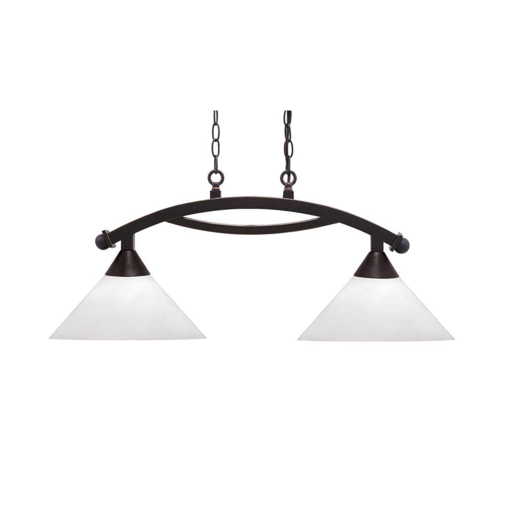 Bridgewater 2 Light Dark Granite Linear Chandelier, Any room with 12 in. Wh