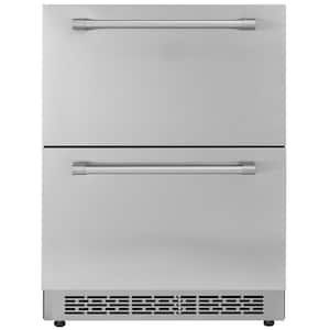 24 in. Undercounter Refrigerator, 2 Drawer Refrigerator with Different Temperature, 4.87 cu. ft. Capacity, Waterproof