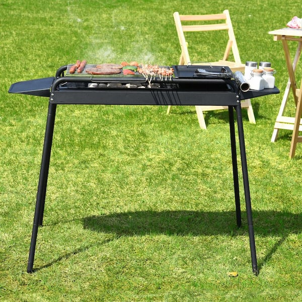 CASAINC Metal Height Adjustable Outdoor Barbecue Charcoal Grill