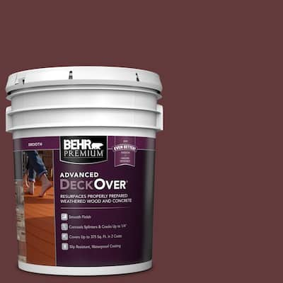 5 gal. #PFC-04 Tile Red Smooth Solid Color Exterior Wood and Concrete Coating