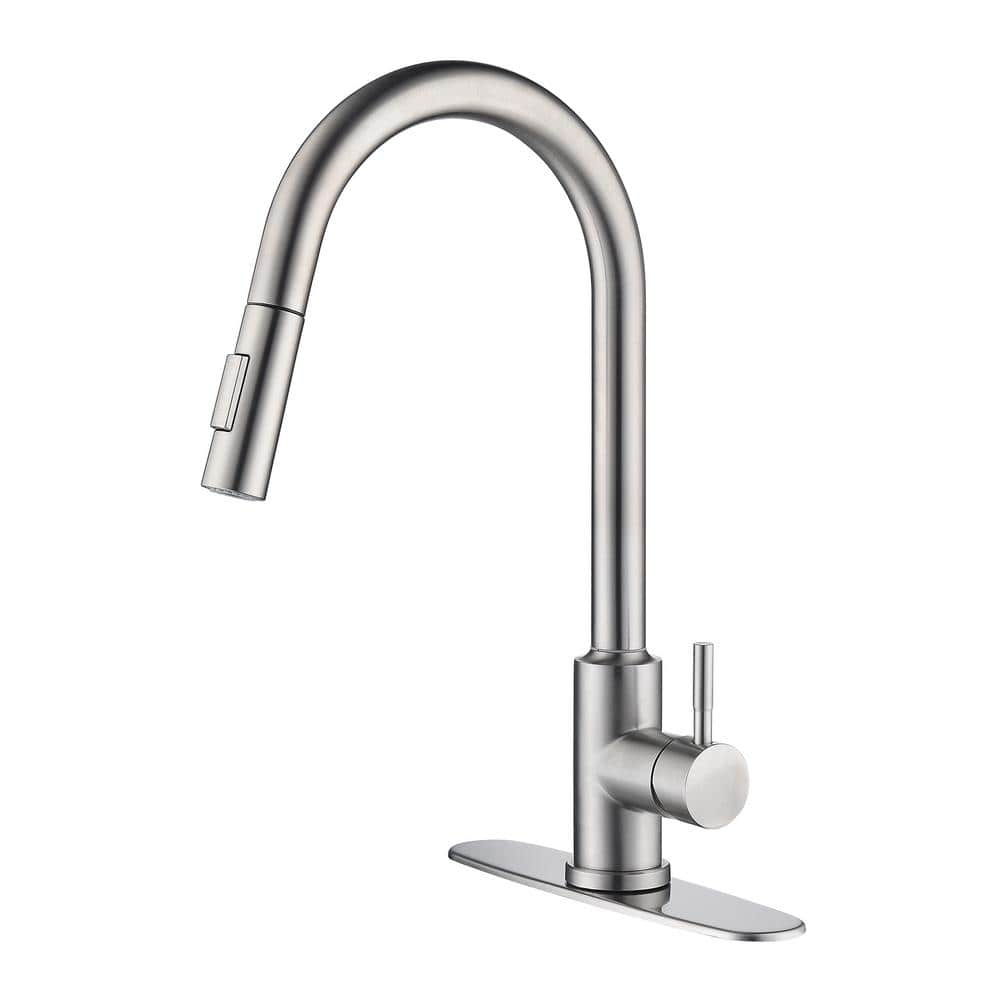 Brushed Nickel Stainless Steel Pull Down Touch Kitchen Faucet