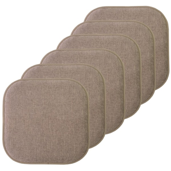 Sweet Home Collection Alexis Chocolate 16 in. x 16 in. Non Slip Memory Foam Seat Chair Cushion Pads (6-Pack)