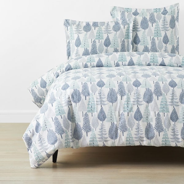 Company Cotton Whimsical Wilds Velvet Blue Queen Flannel Duvet Cover