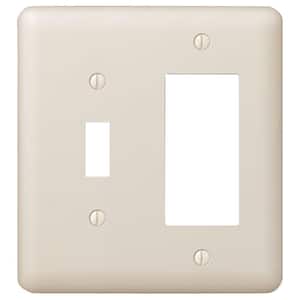 Declan 2 Gang 1-Toggle and 1-Rocker Steel Wall Plate - Almond