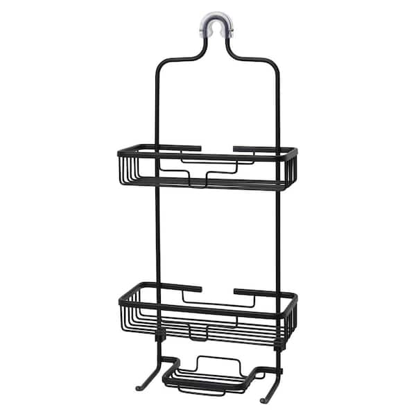 Style Selections Black Steel 2-Shelf Hanging Shower Caddy 9.5-in x 5.12-in  x 18.31-in