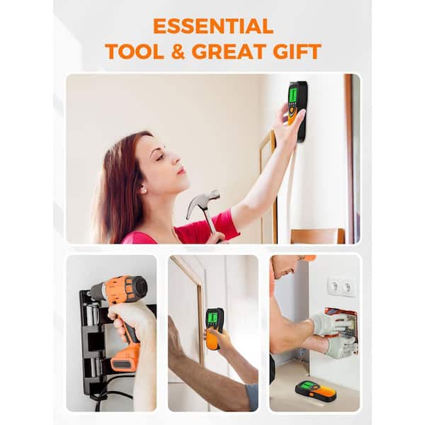 Mecurate 5-in-1 Stud Finder With LCD Display – Wall Scanner For Studs, Metal & AC Wires, Lightweight For DIY (Lemon)