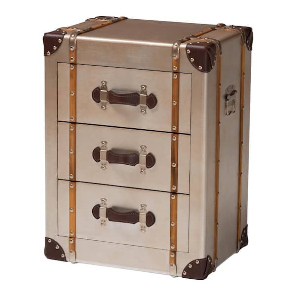Baxton Studio Naylor Bronze 24 in. Storage Cabinet