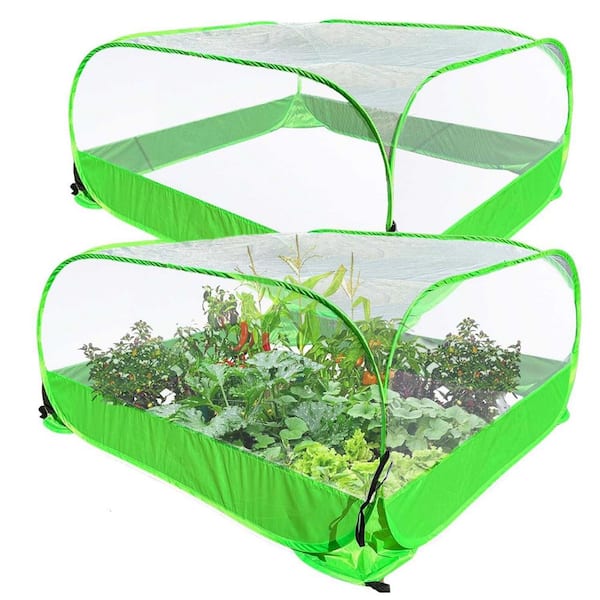 2-Piece Pop Up Garden Mesh Plant Cover, Bird and Pest Protection Guard for Fruits and Vegetables