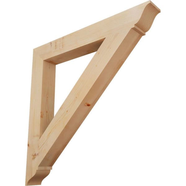 Ekena Millwork 5.5 in. x 48 in. x 48 in. Douglas Fir Traditional Smooth Bracket