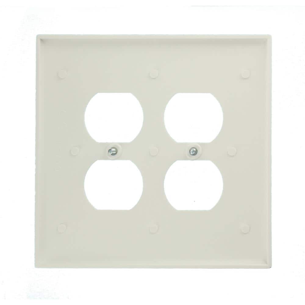 Leviton White 2-Gang Duplex Receptacle Wall Plate