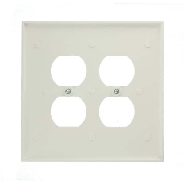 15 Leviton White 2-Gang Receptacle Wallplate Unbreakable Outlet Cover 80716-W 