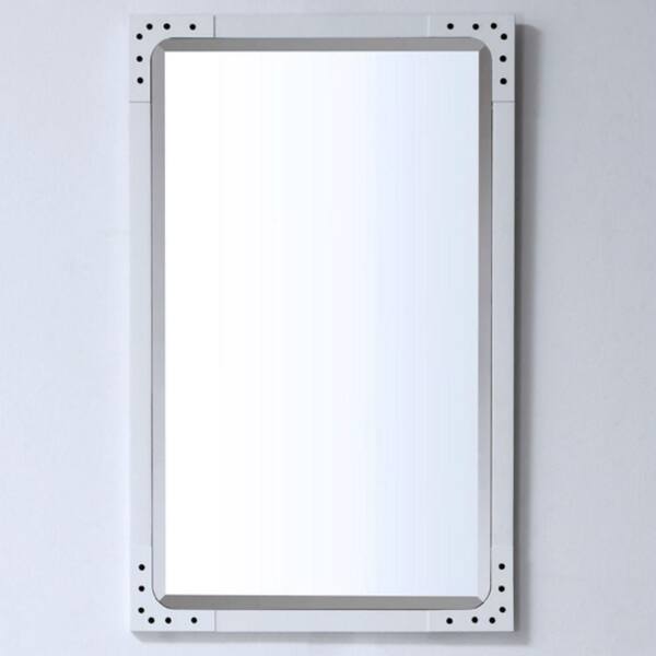 Unbranded 24 in. Framed Wall Mirror in Matt White
