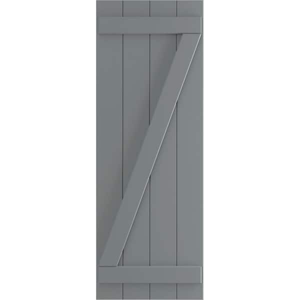 Ekena Millwork 21-1/2 in. x 70 in. True Fit PVC 4-Board Joined Board and Batten Shutters with Z-Bar Pair in Ocean Swell