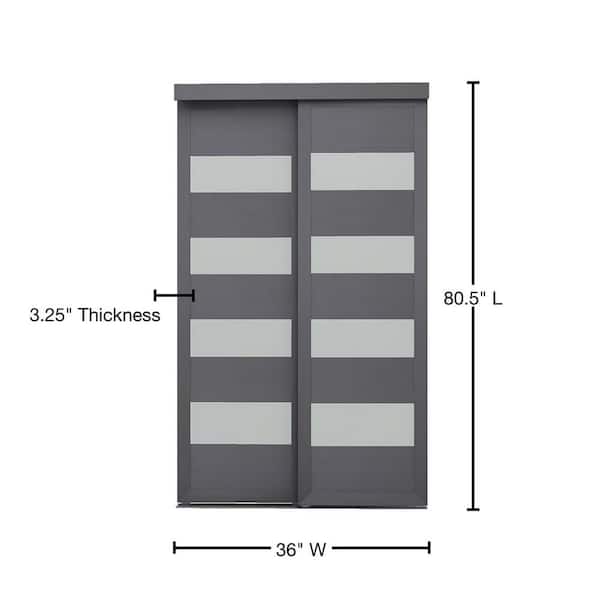36 In X 80 5 4 Lite Grey Mdf, 36 Sliding Closet Doors
