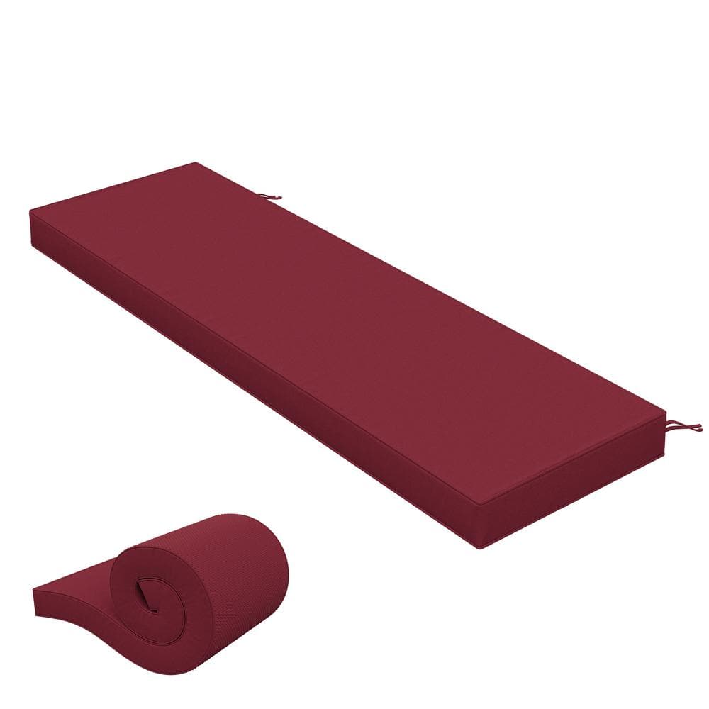 45 in. x 18 in. x 3.5 in. Rectangular Outdoor Porch Swing Bench Cushion Burgundy price history on PriceWatchPro