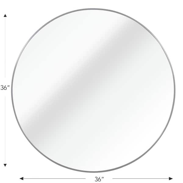 36 in. W x 36 in. H Round Wall Mirror Metal Frame Circle Mirror for Bedroom, Bathroom, Entryway Wall Decor (Sliver)