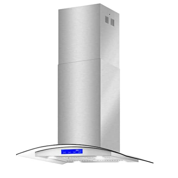 Cosmo 30 in. Lumin Collection 380 CFM Ductless Island Range Hood