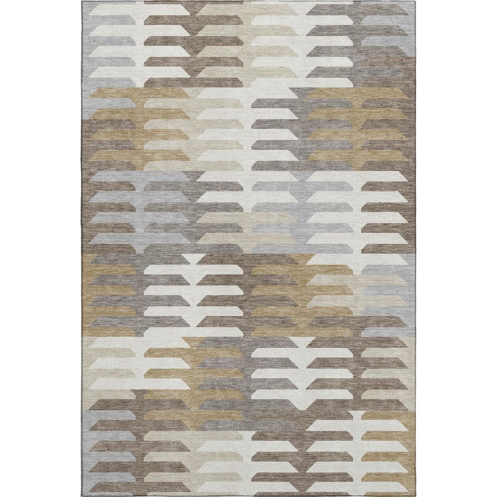 Mayfield Premium Machine Washable Abstract AMF2328 Taupe 9 ft. x 12 ft. Area Rug price history on PriceWatchPro