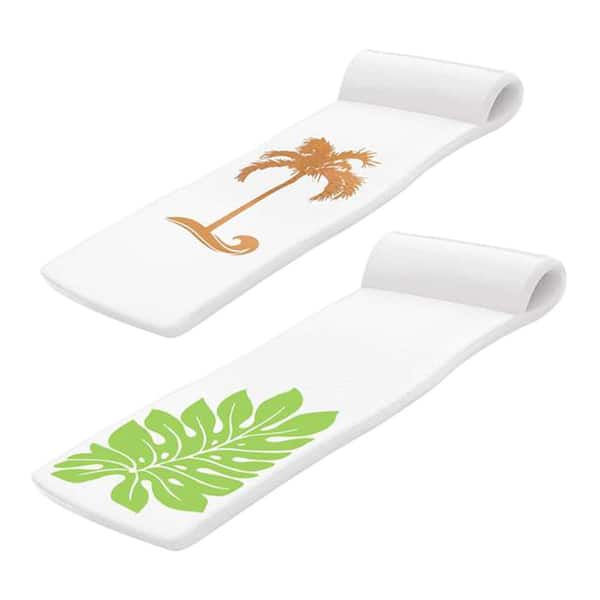 TRC Recreation Sunsation Bronze Palm White and Green Leaf White Raft Pool Floats