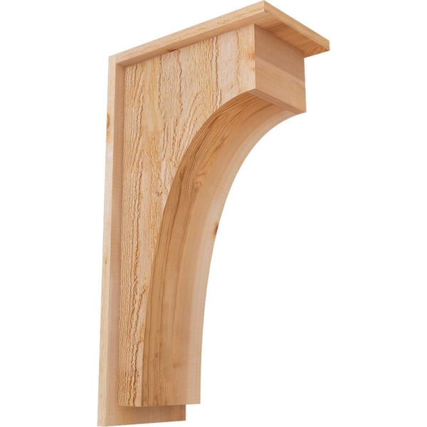Ekena Millwork 8 in. x 14 in. x 26 in. Huntington Rough Sawn Western Red Cedar Corbel with Backplate