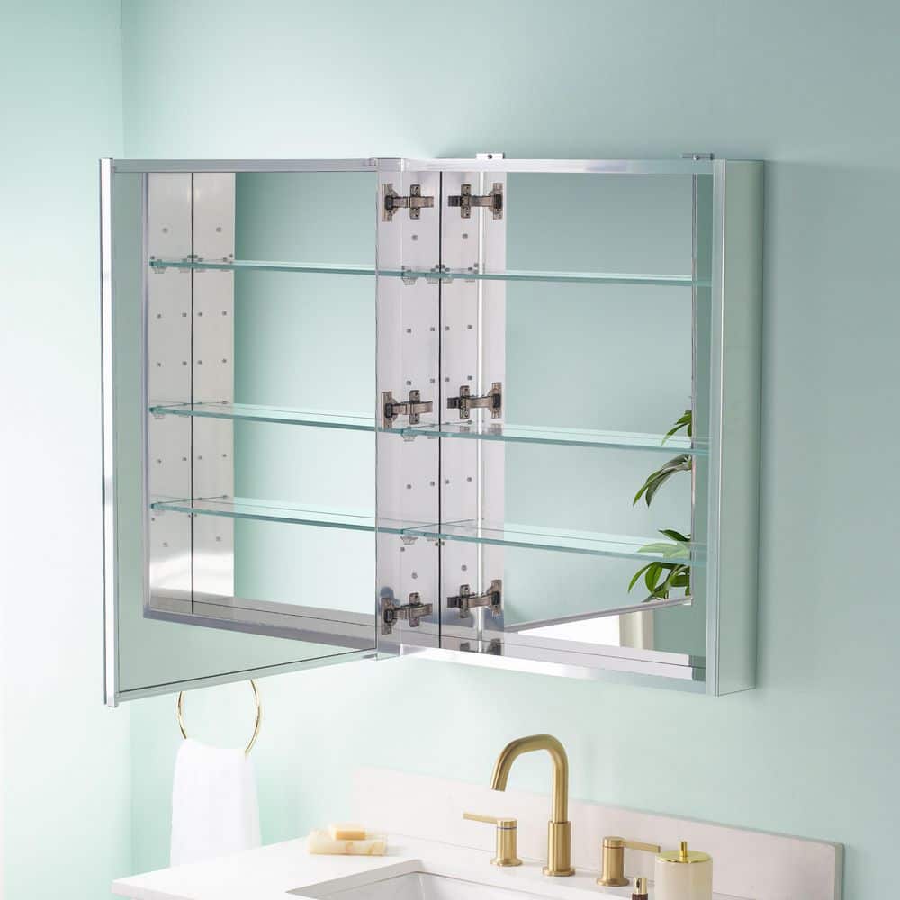 24 in. W x 30 in. H Medium Rectangular Aluminum Recessed/Surface Mount Medicine Cabinet with Mirror price history on PriceWatchPro