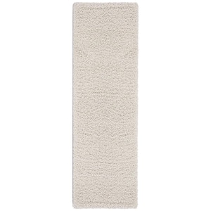 Luxury Collection Non-Slip Rubberback Solid Soft Cream 2 ft. x 6 ft. Indoor Runner Rug