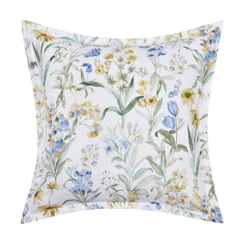 Tahlia Blue Floral Polyester Euro Sham 26 in. L x 26 in. W price history on PriceWatchPro