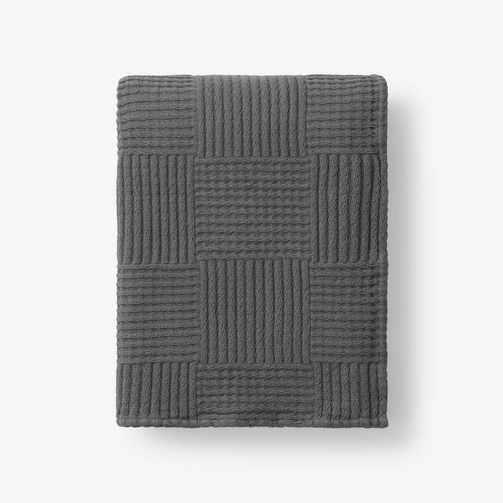 The Company Store Large Basketweave Graphite Throw Blanket 85023THRW