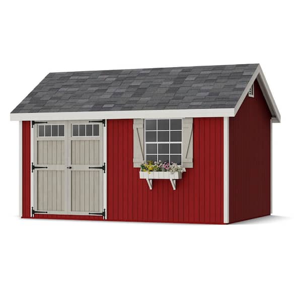 Colonial Pinehurst 10 ft. x 14 ft. Outdoor Wood Storage Shed Precut Kit with Operable Window (140 sq. ft.)