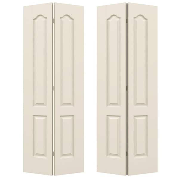 JELD-WEN 72 in. x 80 in. Smooth 2-Panel Arch Top Hollow Core Molded Interior Closet Bi-fold Door