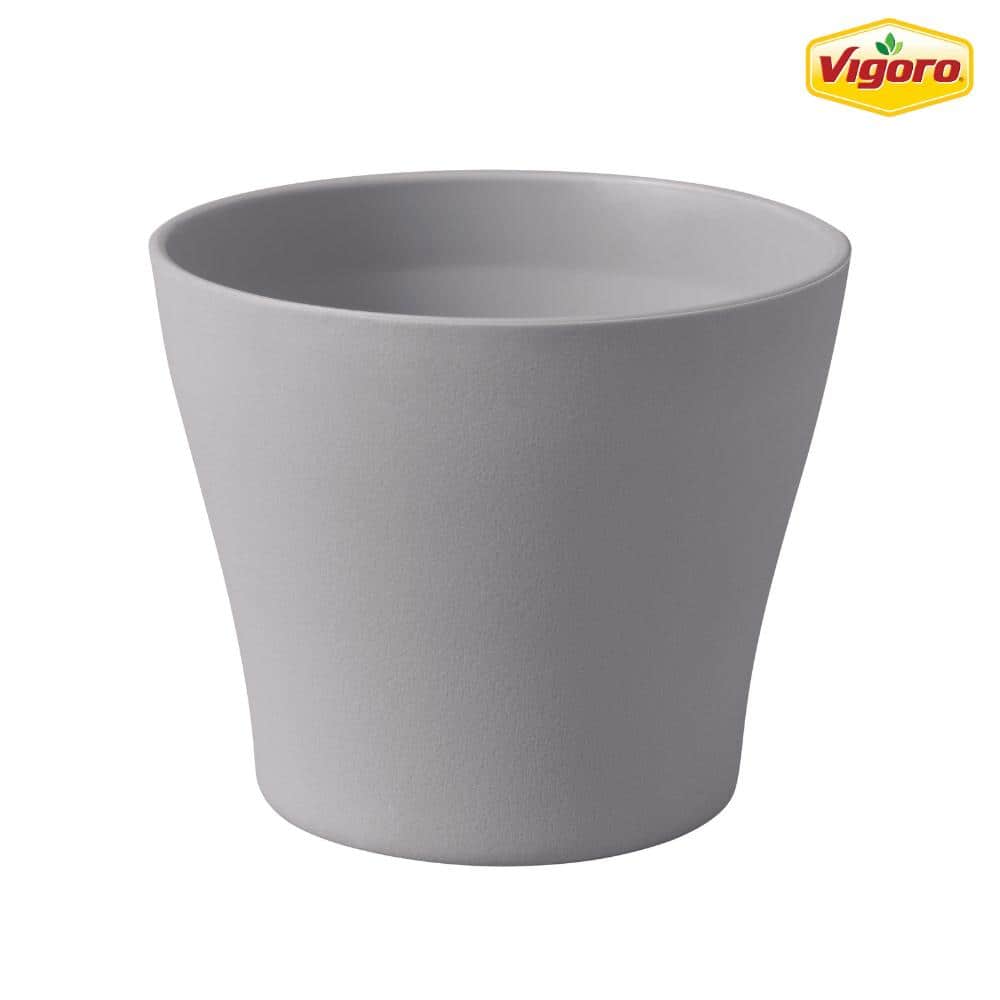 6.5 in. Hayward Small Smoked Gray Plastic Planter (6.5 in. D x 5.7 in. H)